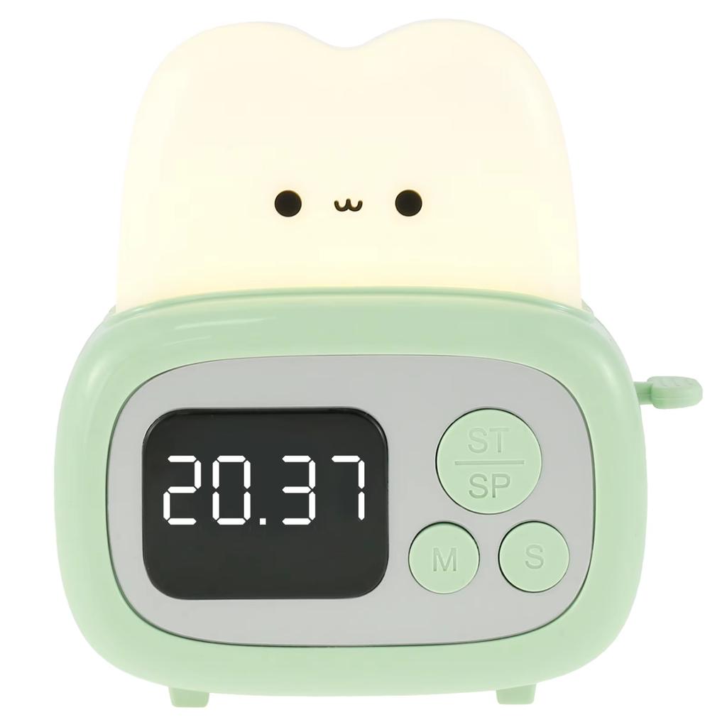 Kid Alarm Clock Night Light Digital Clock Wake Orologio Bedroom Bedside Timer Cute Luminous Bread Reminder Reloj