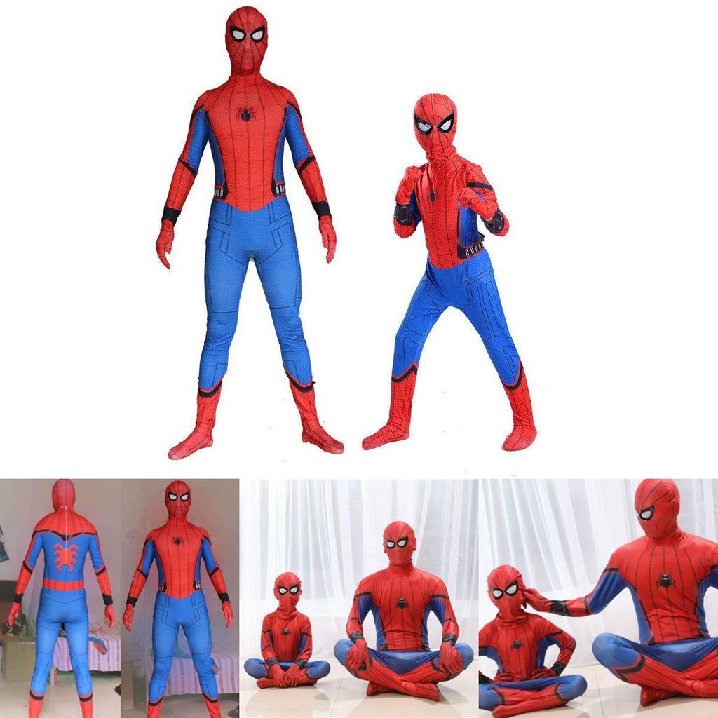 Высококачественный прочный костюм Человека-паука для возвращения домой, облегающий костюм для детей и взрослых