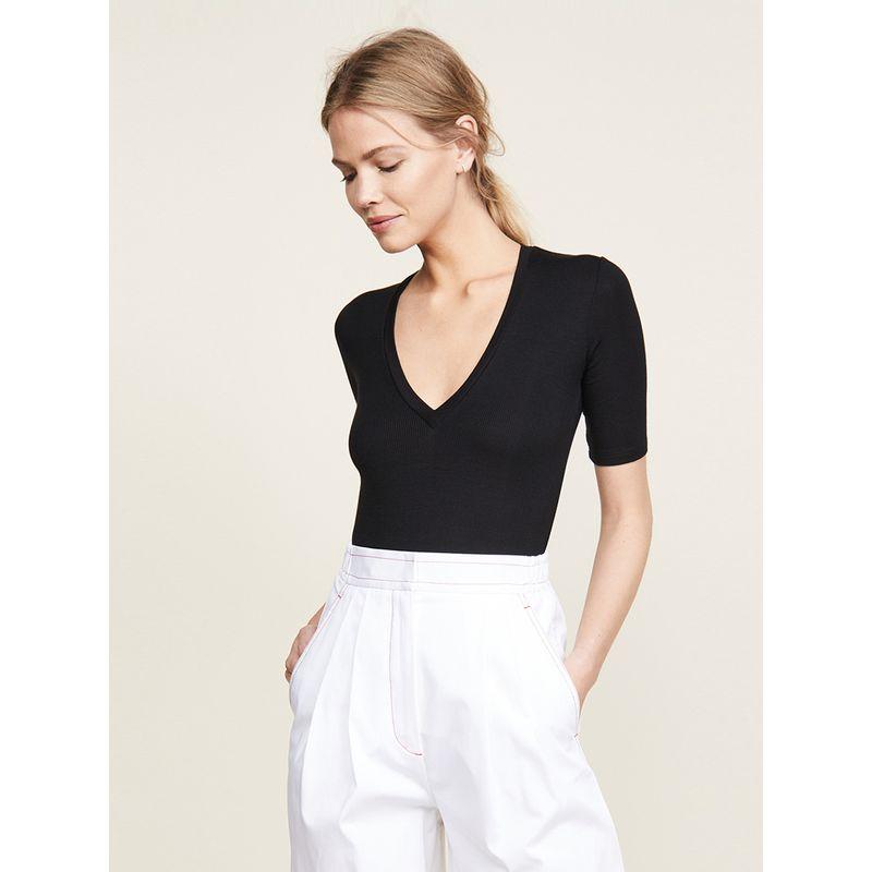 European Goods Fashion All-Match Insvv Collar Mid-Sleeve T-shirt for Women 2025 Summer Modal T-shirt Undershirt Slim Looking Tops Fashion