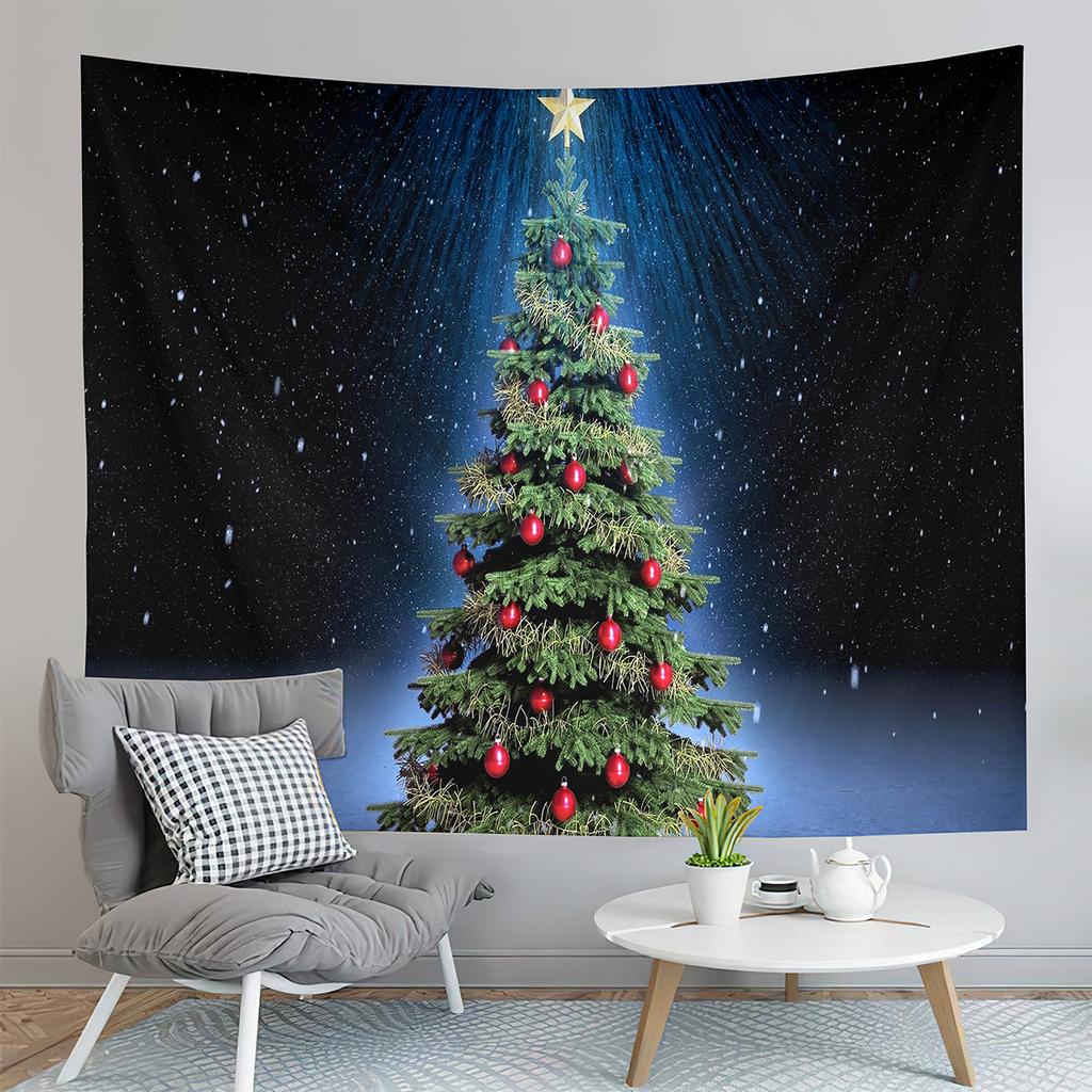 Рождественский гобелен Санта и олени доставляют подарки гобелен для дома, гостиной, спальни, общежития, настенное декоративное одеяло