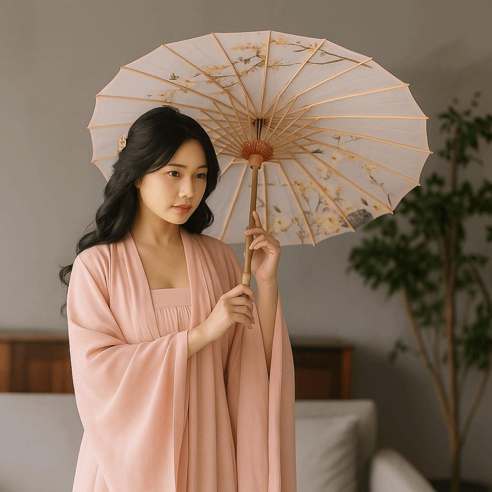 Bamboo Ancient Dance Umbrella Handmade Costume Parasol Oil Paper Umbrella Photograph Prop