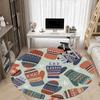 1pc Mittens Winter Patterns Chair Carpet for Office Non Slip, Machine Washable Rug for Office, Room Holiday Decor for Christmas, Birthday Polyester