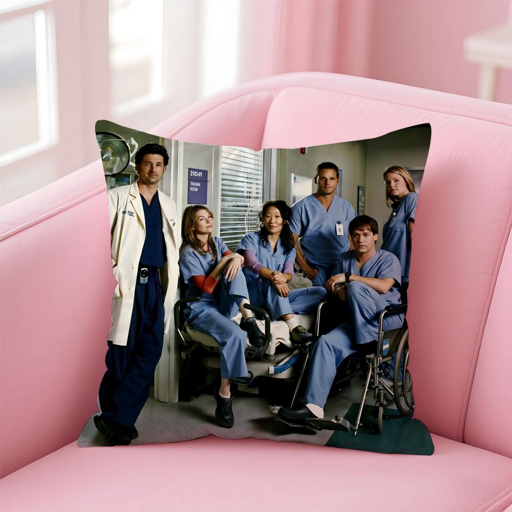 G-Greys Anatomy Cushion Cover Home & Car Multi-Scene Pillow Cover - Reversible, Soft & Durable for Daily Use