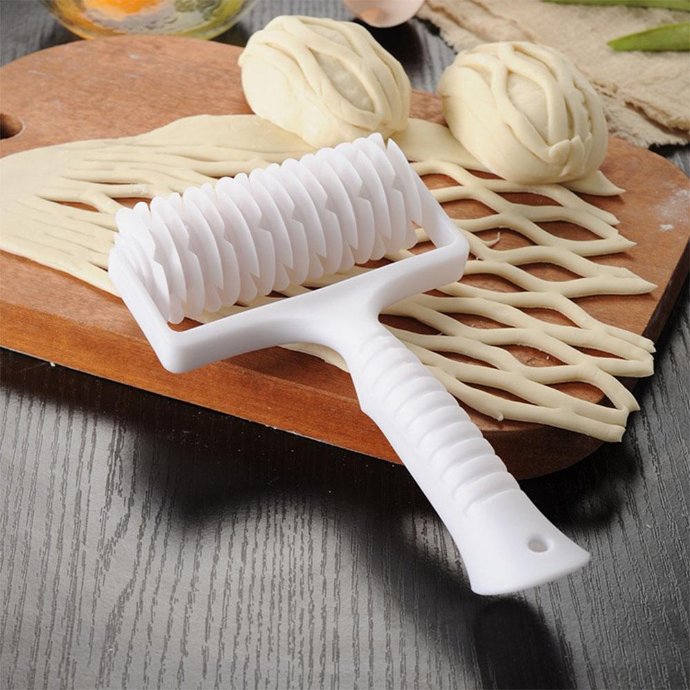 Large Size Cookie Pie Pizza Cutter Bread Pastry Cake Ribbon Embosser Roller Lattice Craft Cooking Tools Cutter Mold DIY