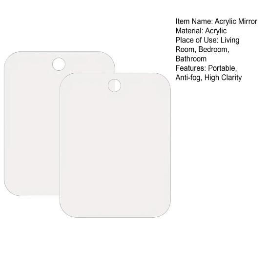 2 шт. акриловое незапотевающее зеркало для душа, портативное дорожное противотуманное зеркало для бритья и макияжа, небьющееся безрамное настенное зеркало для ванной комнаты