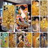QE14 Gustav Klimt Transparent Phone Case for Motorola Moto G7 G8 G9 G84 G85 G73 G24 G15 Z2 Play Power Plus