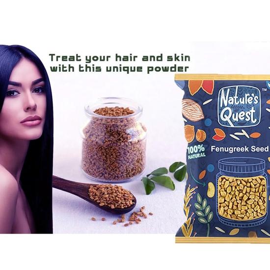 Nature's Quest Natural Premium Fenugreek Seed | Methi Dana | Ginja | Chemical Free & Pesticides Free | Blood Sugar Level (900gm)