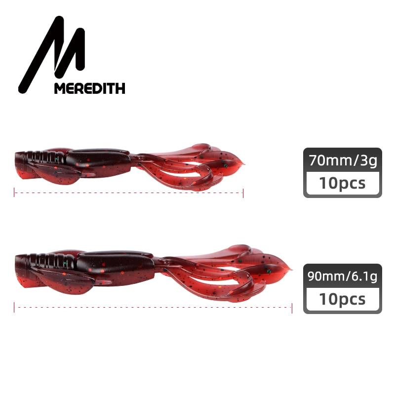 MEREDITH Рыболовные приманки Crazy Flapper 70 мм 90 мм, мягкие приманки, рыболовные приманки, мягкие силиконовые приманки, креветки, окунь, снаряжение для рыбалки, рыболовные снасти