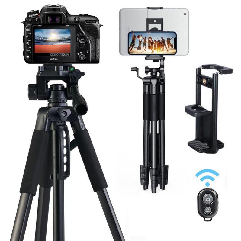 1,7-метровый штатив-крест для DSLR-камеры и телефона с Bluetooth для прямых трансляций и фотографии.