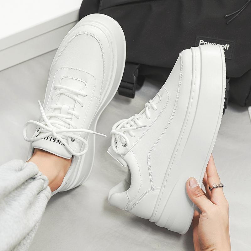 Мода Новые Мужские Белые Лакированные Кожаные Туфли для Увеличения Роста Мужские Спортивные Кроссовки для Ходьбы Tenis Masculino Zapatos Hombre