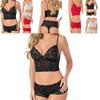 Erotic Lace Lingerie Set With Sheer Tulle And Adjustable Straps For Romantic Nightwear