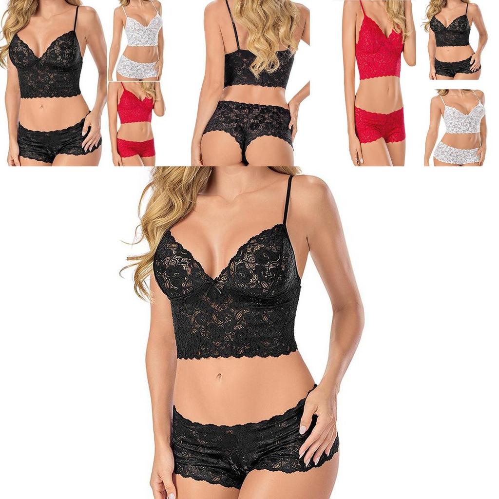 Erotic Lace Lingerie Set With Sheer Tulle And Adjustable Straps For Romantic Nightwear