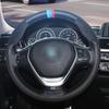 Автомобильный руль черная замша Натуральная кожа для BMW F20 F21 F22 F23 F30 F31 F34 F32 F33