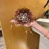 Retro Mesh Sunflower Hair Claws Pearl Tassel Sparkling Diamond Ponytail Hair Clips Hair Gripper Women Headdress