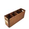 Kitchen Utensils Holder with 4 Compartments Wooden Utensil Organizer for Kitchen Countertop Storage Cooking Silverware