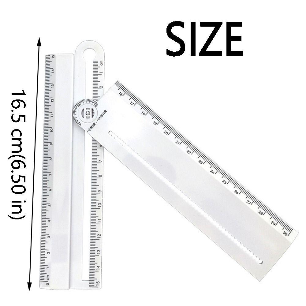 Angle Measurement Folding Geometric Ruler 30cm Circular Drawing Ruler Mathematical Measuring