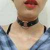 Женский чокер Сердце Хип-хоп Искусственная кожа Преувеличенные заклепки Воротник Чокер для повседневной носки