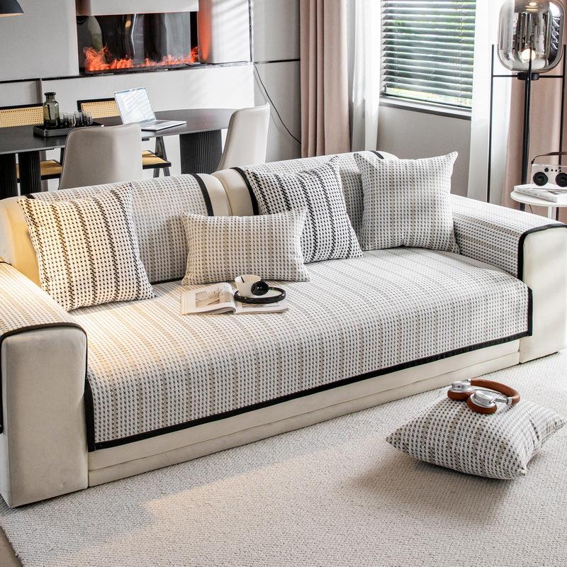 Light Luxury High-End Sofa Cushion Chenier Four-Season Universal  New Non-Slip Leather Seat Cushion Sofa Cover Cover