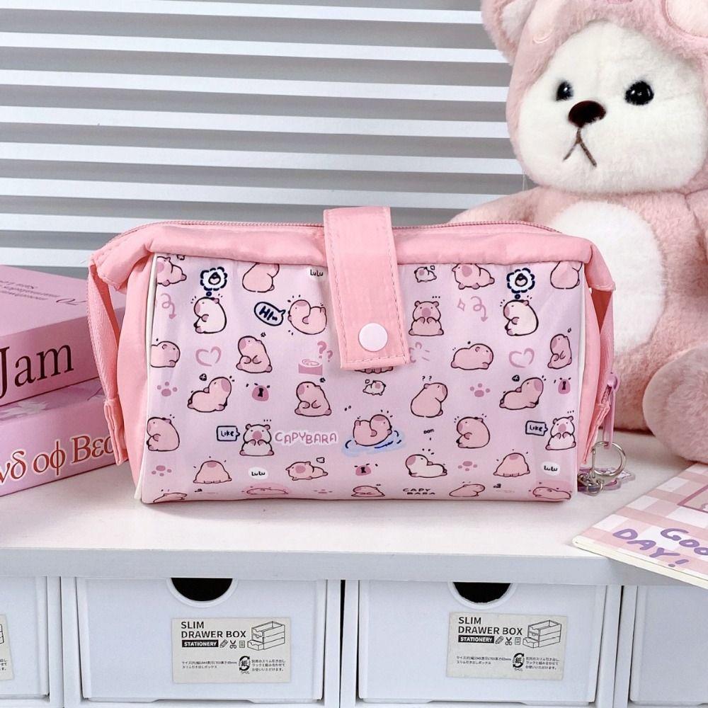 Canvas Pencil Case Large Capacity Pen Box Cartoon Stationery Bag  Gift