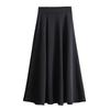 Skirt Women's High Waist Was Thin and Drape Skirt Black Meat-covering Mid-length A-line Umbrella Skirt Spring and Summer