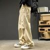 Осенне-весенние брюки-карго, широкие свободные прямые однотонные уличные брюки в стиле хип-хоп с несколькими карманами на шнурке
