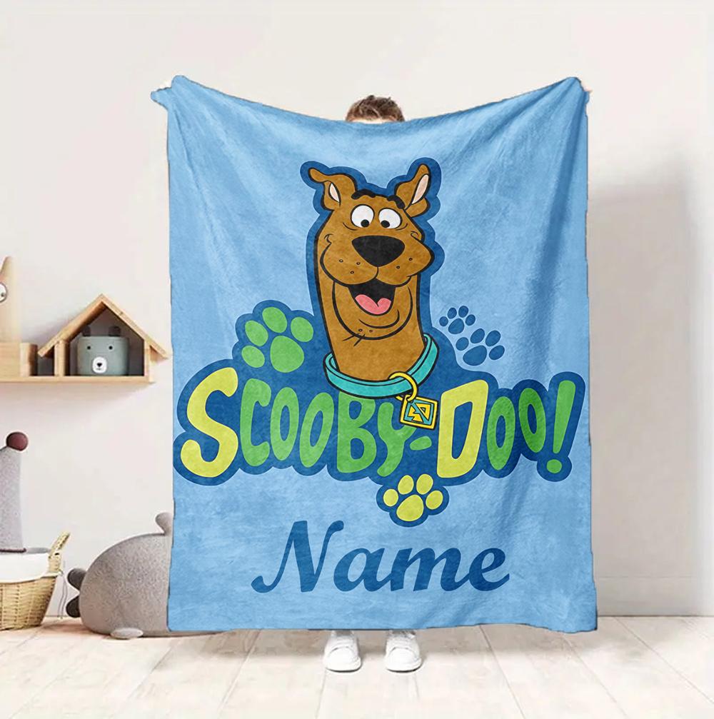 Custom Name Scooby Doo Adventure Flannel Blanket Throw Blanket Soft Warm Sofa Bed home Decor Unique Gift