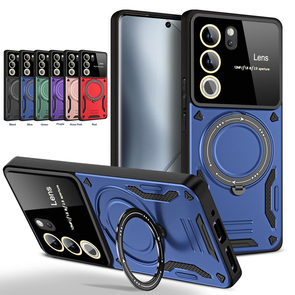 Shockproof Armor Case for VIVO V25E V29 V27E S27 S17 S16 Y36 Y16 Y22S Pro 4G 5G Magnetic Ring Stand Camera Protector Phone Cover