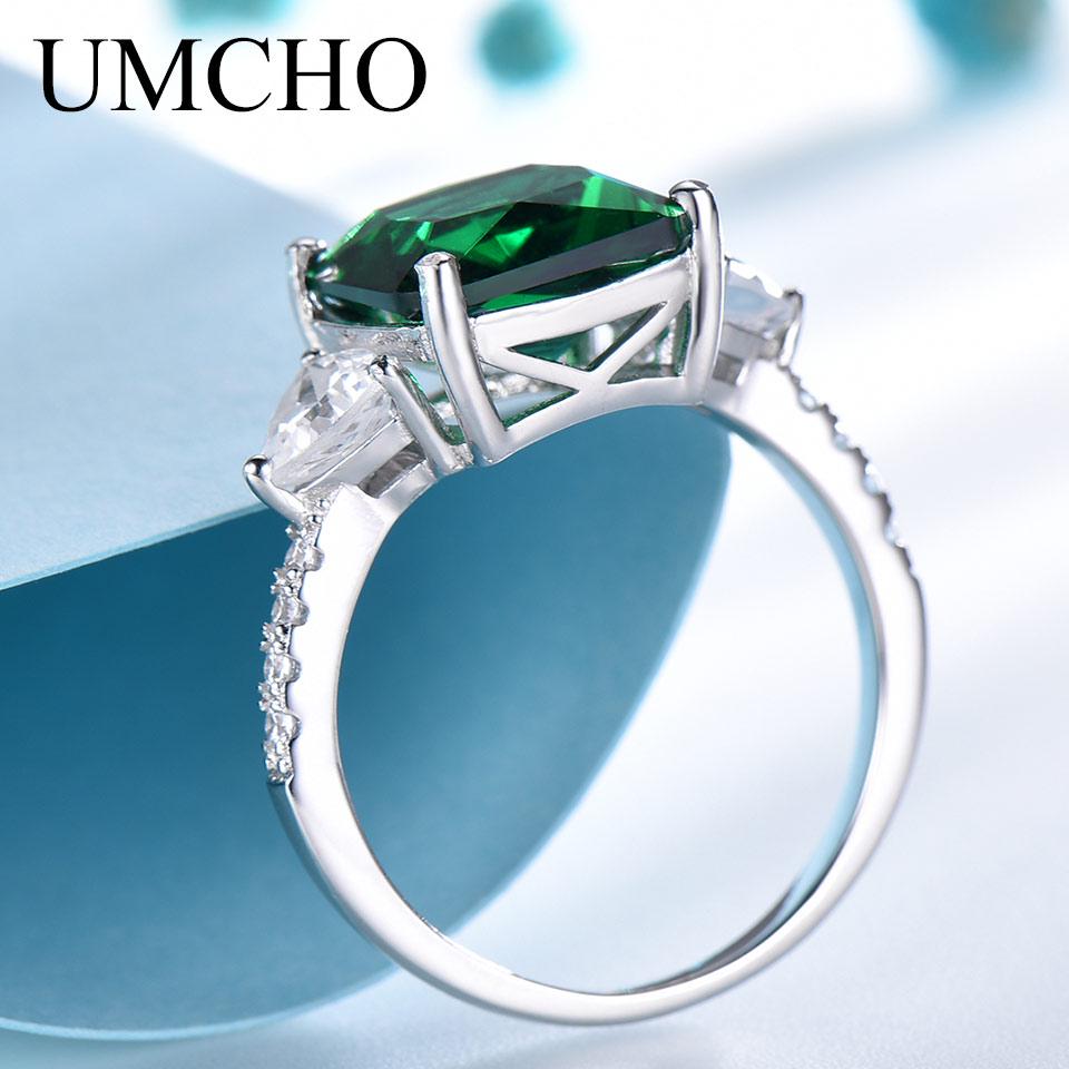 Кольцо UMCHO, с камнем изумрудного цвета