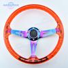 14inch Universal Transparent Acrylic Steering Wheel Neo Chrome JDM Racing Sport Steering Wheel for Game