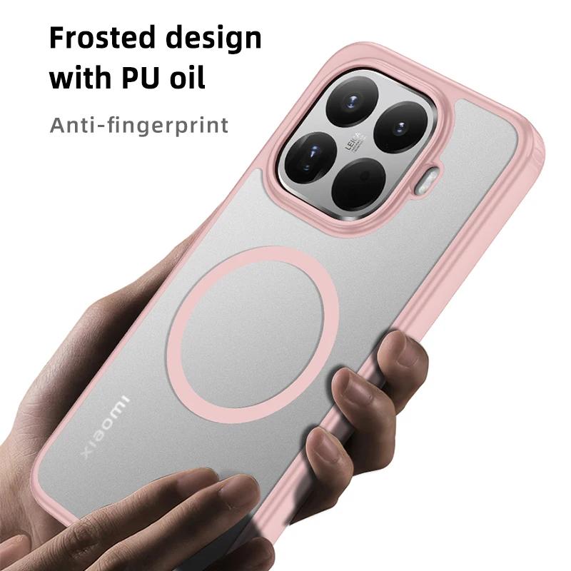 Для Xiaomi 15T Pro 17T Pro Магнитный матовый чехол из ПК с поддержкой Magsafe Для Xiaomi MI 17 Max Беспроводная зарядка Magsafe Ударопрочная задняя крышка