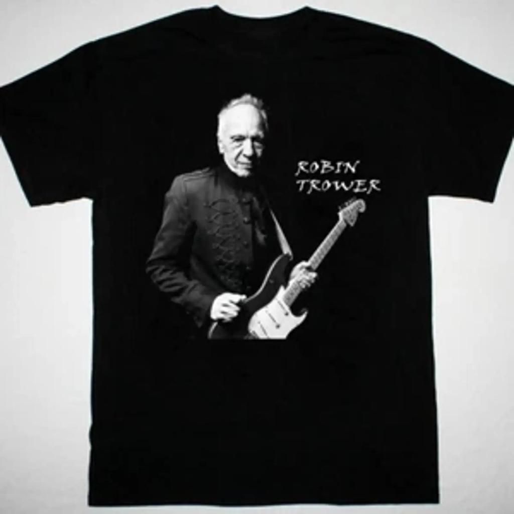 Hot New Robin Trower Black T Shirt All Sizes Jn444 Vintage Stretched Top For Everyday Wear Slightly Fashion Comfortable