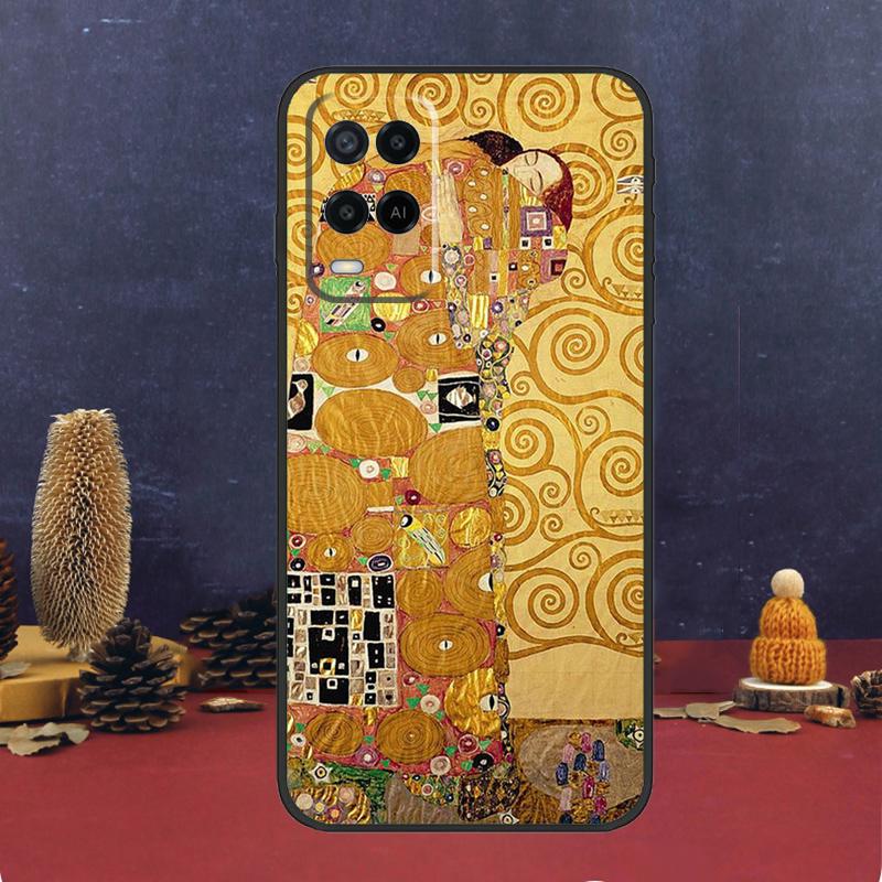 Чехол с картиной Густава Климта «Поцелуй» для Oppo A16 A76 A96 A17 A57 A40 A60 A80 A98 A58 A78 A18 A38 A54 A74 A94 A15 A5 A6 Pro