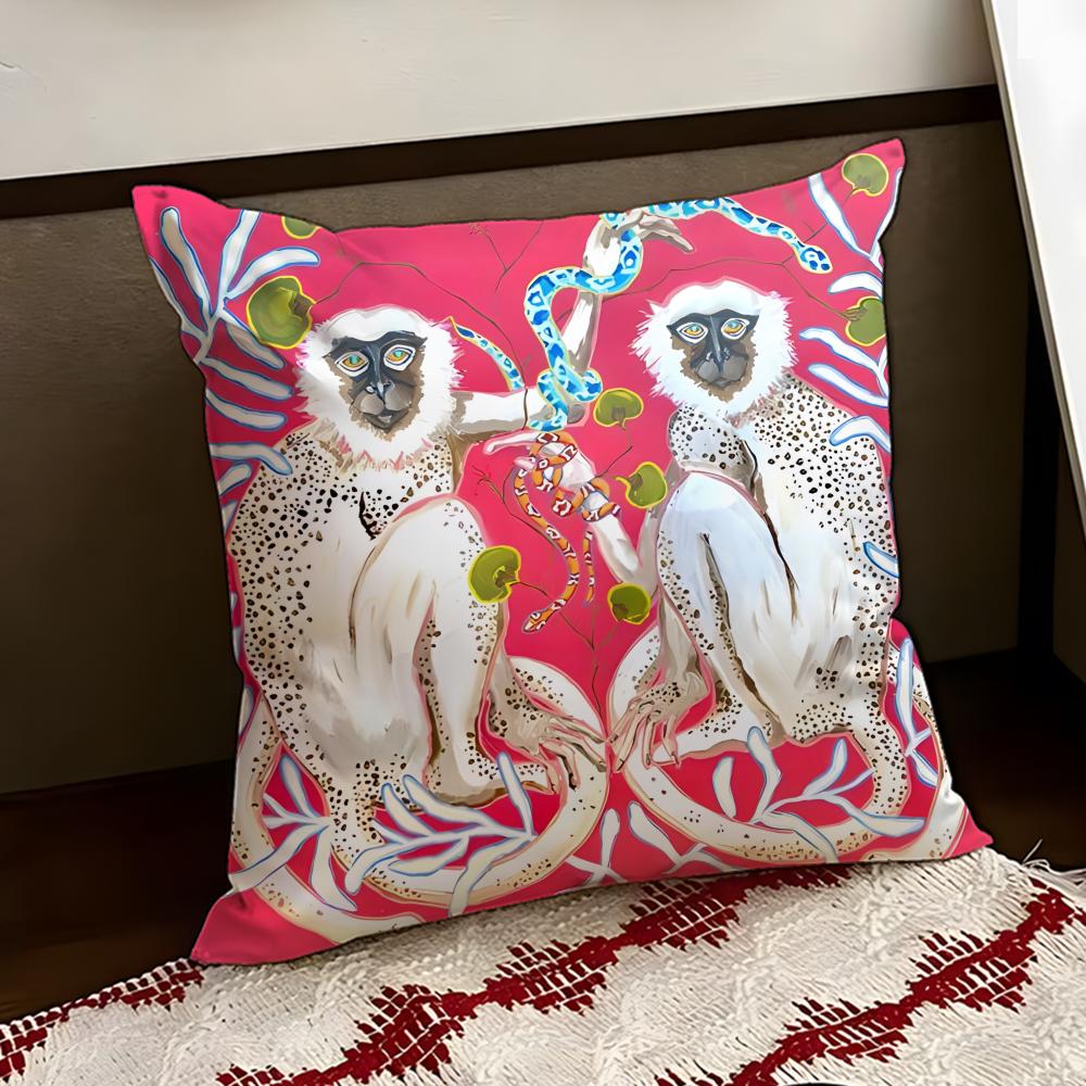 PPaige GGemmel MMonkey Cushion Cover Reversible Soft Durable Pillow Cover Home  Car MultiScene Use for Daily Comfort