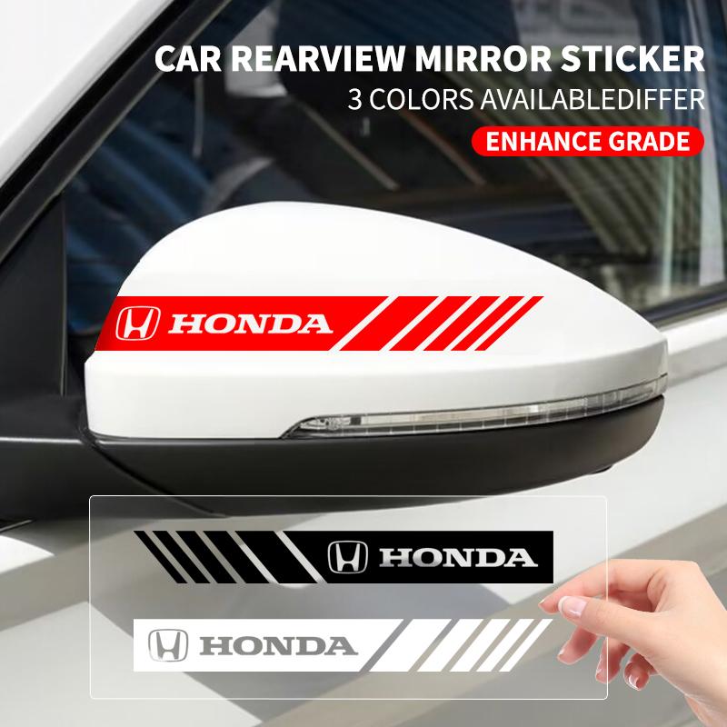 2pcs/set Car Side Rear View Mirror Stripes Stickers For Honda Civic Accord Fit Jazz Pilot CRV Odyssey Passport City Shuttle HRV LK6