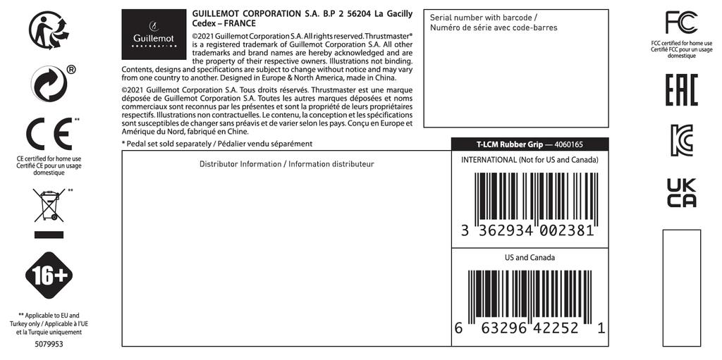 Резиновая накладка Резиновая накладка TLCM Педали Чехол для педального блока []Thrustmaster T-LCM