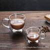 Heat-Resistant Double-Layer Glass Coffee Cup with Handle