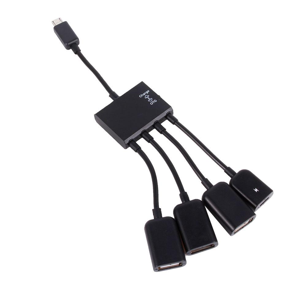 4-портовый микро-USB-хост OTG-адаптер-кабель для планшетного смартфона Android