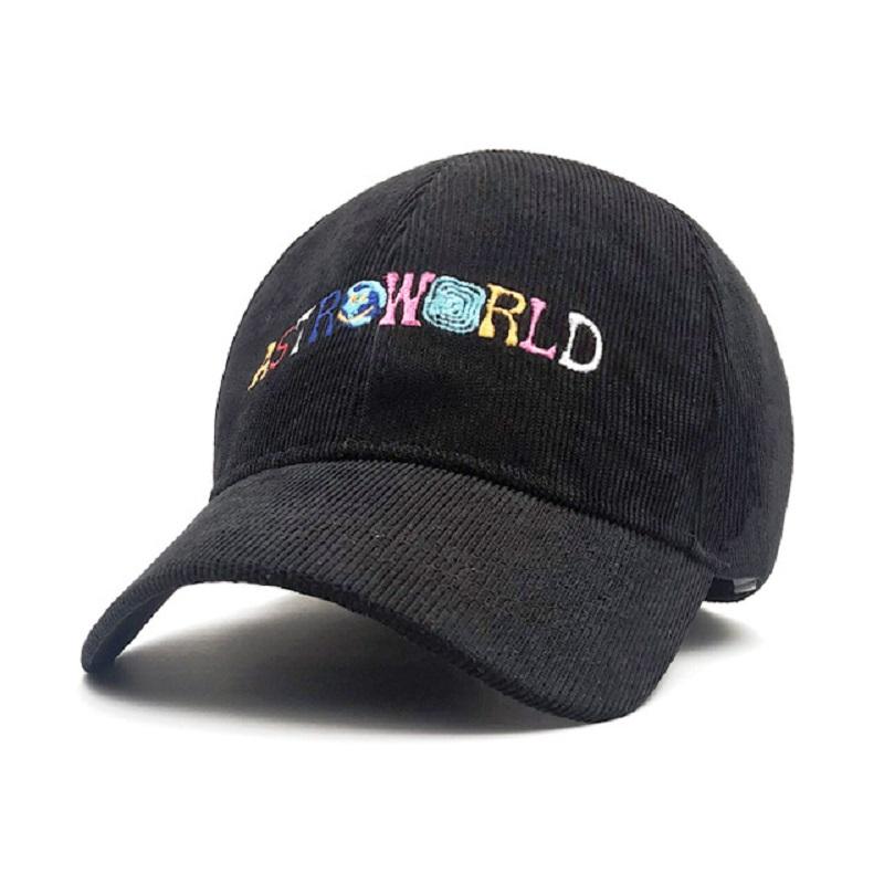 Spring Autumn Corduroy Baseball Caps Men and Women Vintage ASTROWORLD Letter Embroidered Hat Unisex Adjustable Size Snapback Hip Hop Hats