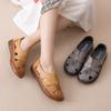 Женские сандалии, летняя кожаная женская обувь ручной работы, женская обувь на плоской подошве для мамы