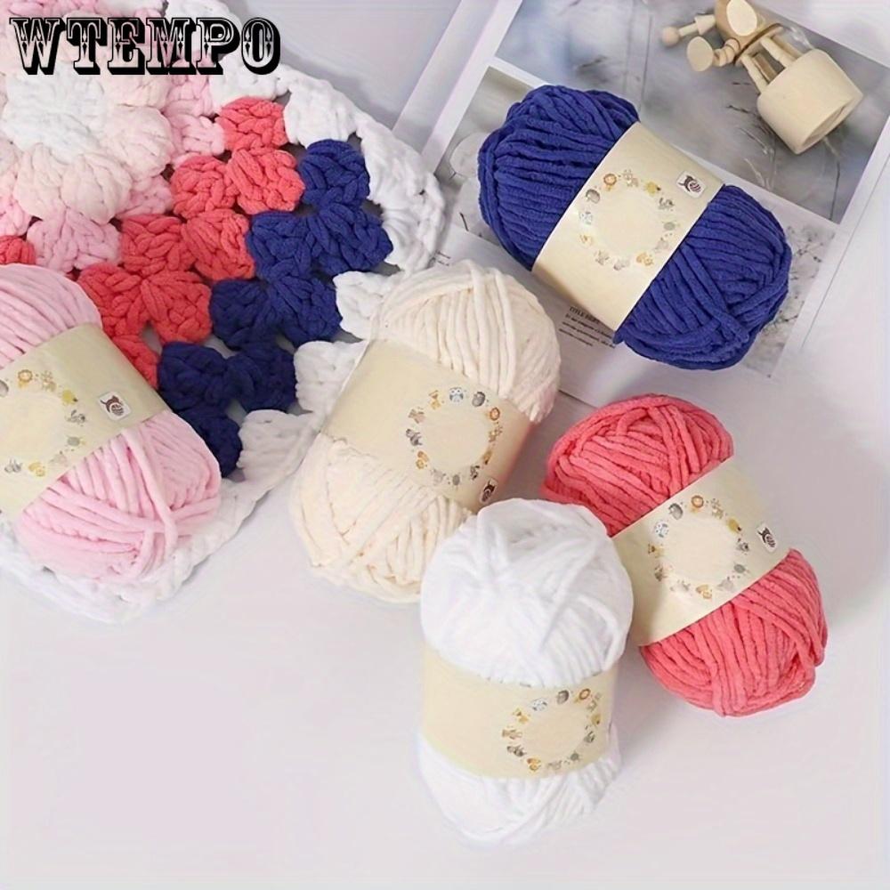 3pcs Chunky Polyester Yarn Plush Velvet Texture Soft Thick 4mm Yarn for Crocheting & Knitting Versatile Chenille Craft Yarn