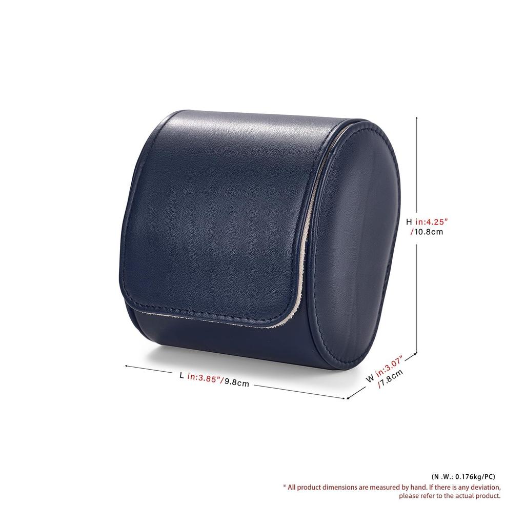 Papten B01501 PU Leather Watch Case Single Travel Portable Blue Organizer