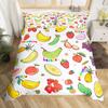 Fruits Duvet Cover Strawberry Banana Mango Lemon Pineapple Bedding Set Grapes Orange Comforter Cover,Summer Fruit Quilt Cover