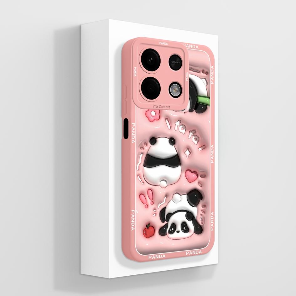 Чехол для Xiaomi Redmi Note 12 13 K70 K60 K30 K50 Pro A3 задняя крышка милая панда Мягкая силиконовая защита экрана чехол для телефона с защитой от падения Роскошный корпус Капа