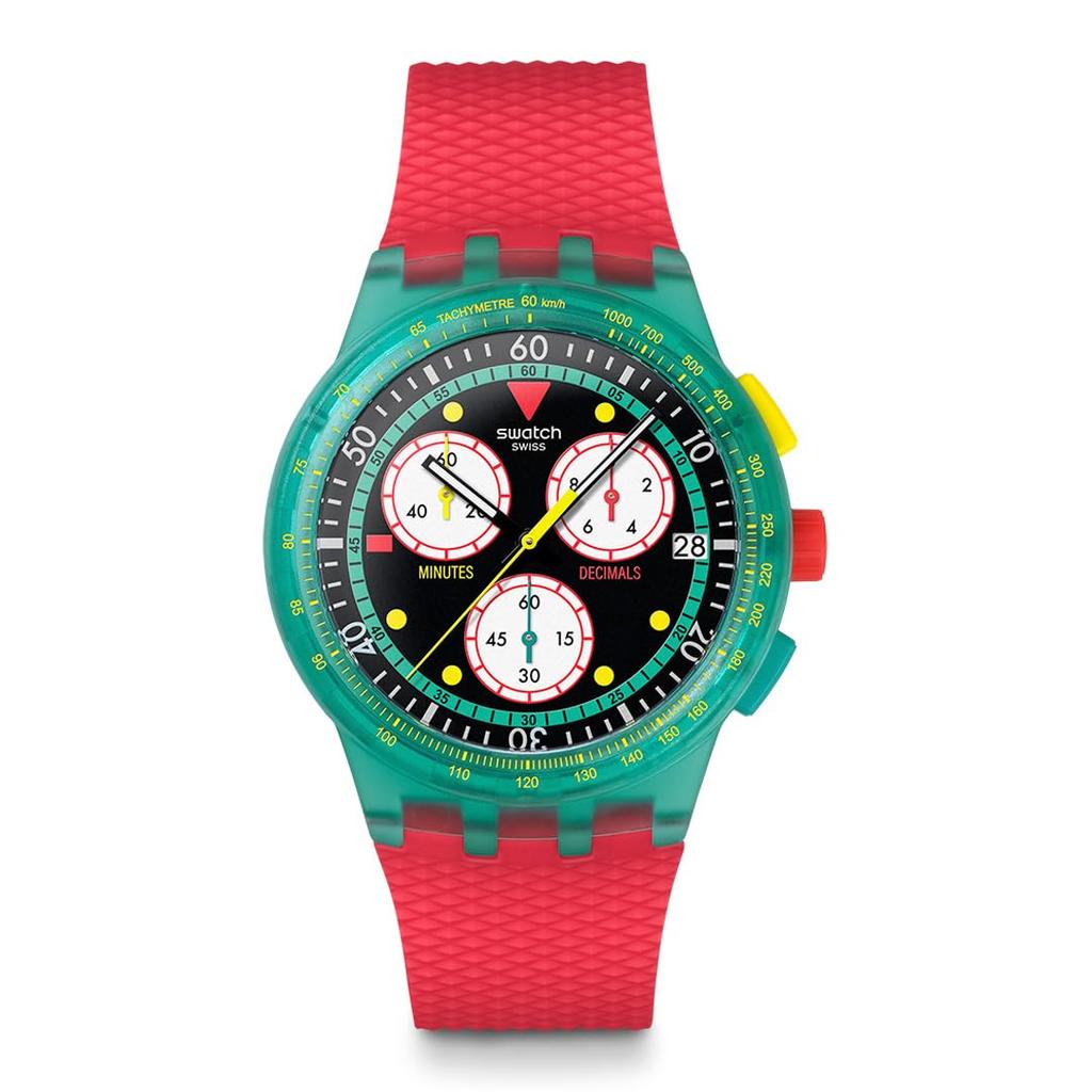 Swatch Neon Emerald Chrono Red Watch, SUSG409,