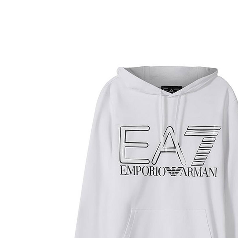Emporio Armani EA7 Весна-Лето 2022 Худи Повседневное с Длинным Рукавом Мужское с Принтом Букв и Цифр Белый 3LPM45-PJFGZ-1100