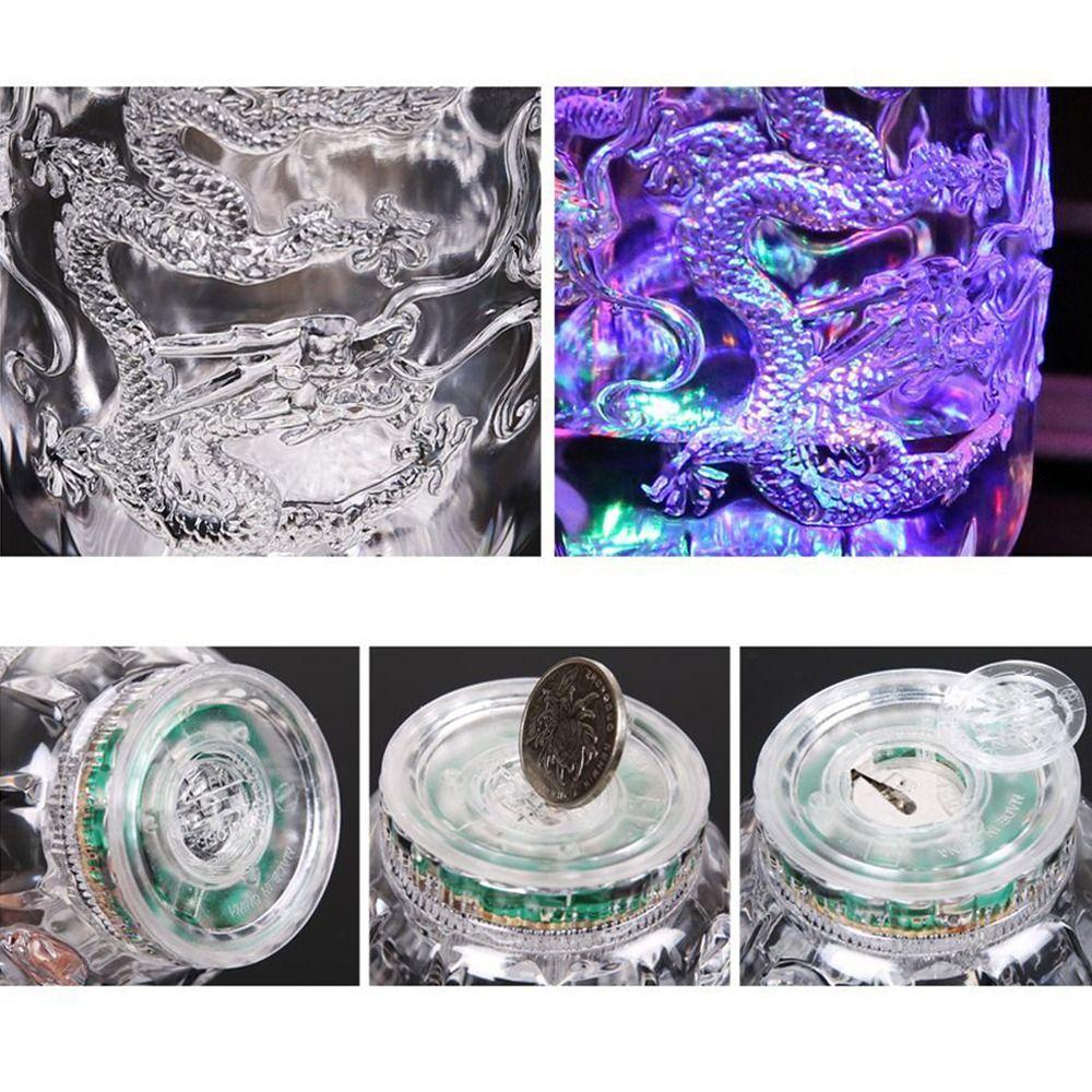 Меняющие цвет светящиеся бокалы для вина с дизайном дракона, стаканы для питья, креативный светодиодный мигающий стакан, бар