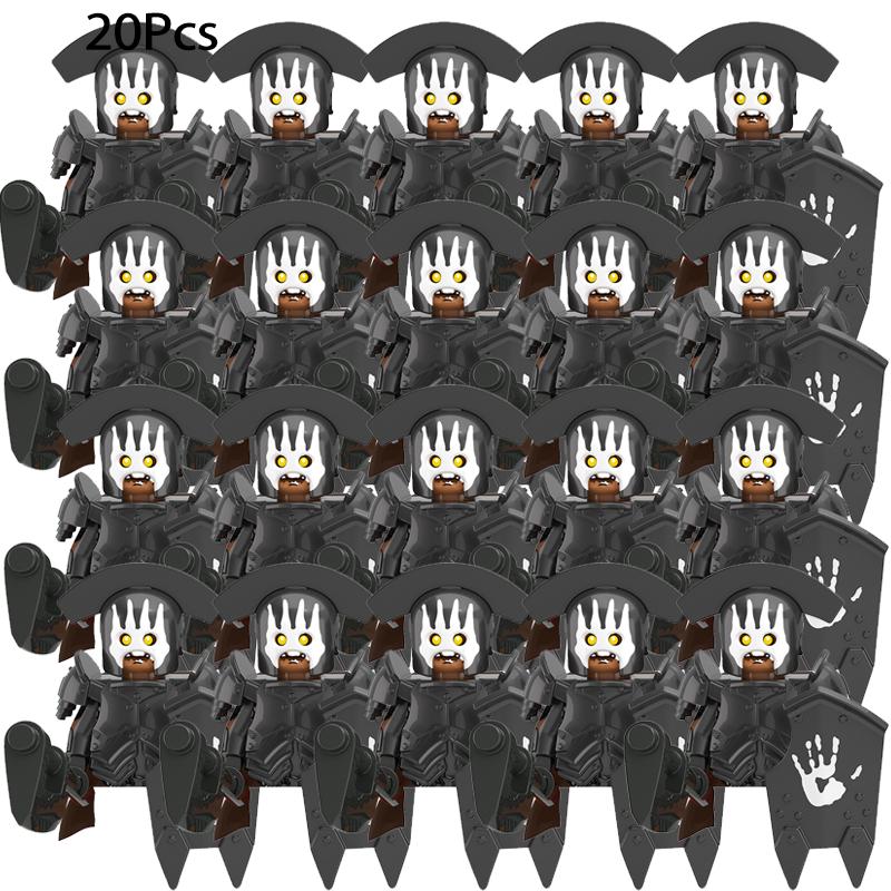 20 шт. средневековый военный лорд эльфийской гвардии армия орков гномов воинов кольца дети мини собранный строительный блок