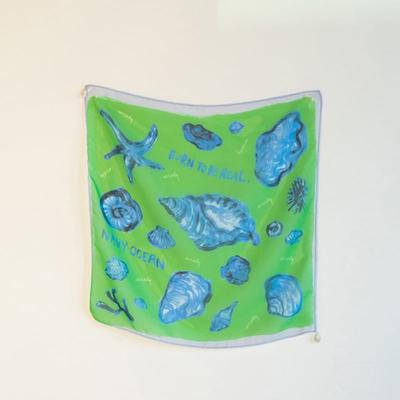 URNAVY Memory of Ocean Scarf Green