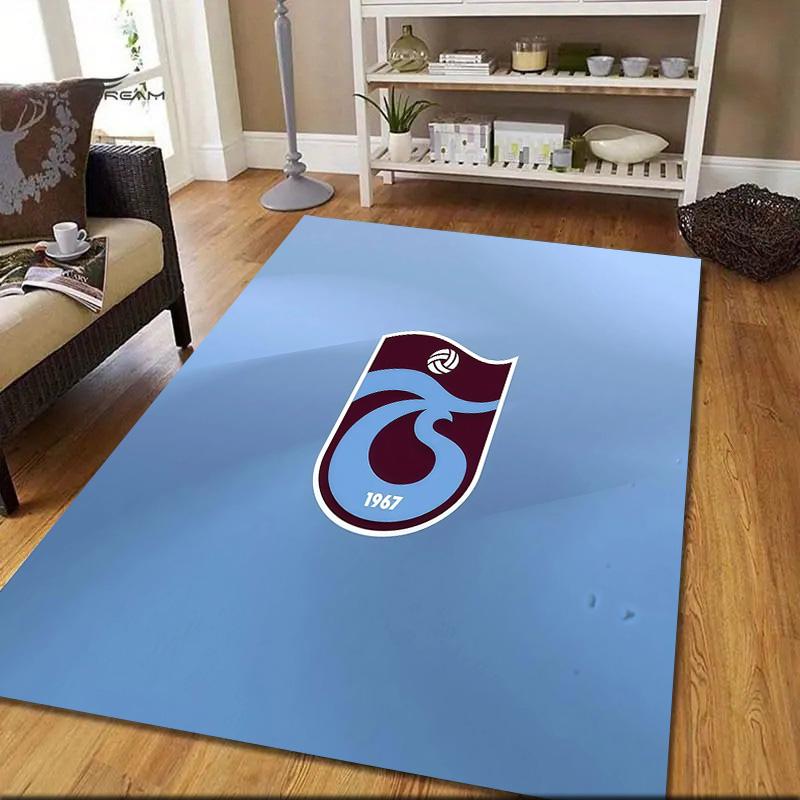 Trabzonspor2 Flannel Pattern Square Carpet,Area Rug,Carpet Rug for Living Room Bedroom Sofa Playroom Decor,Non-slip Floor Mat