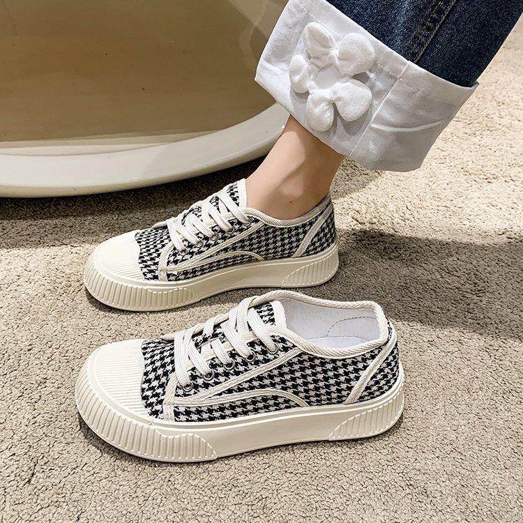 Парусиновые туфли детские 2025 весна новые туфли с круглой головкой и тысячей птиц легкие повседневные спортивные туфли для сноуборда женские смешанная партия